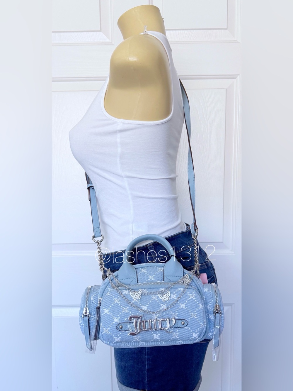 JUICY COUTURE Bag Shopaholic Crossbody - Blue Denim - Picture 7 of 8
